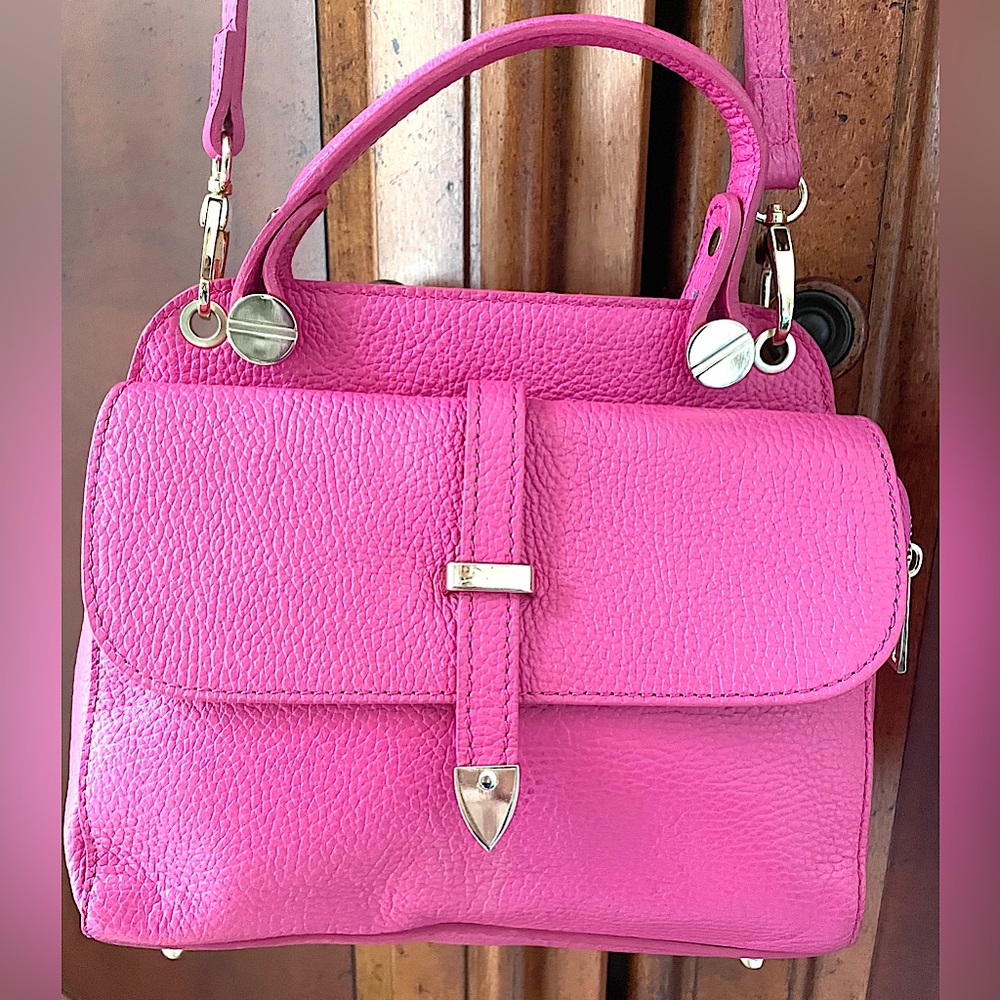 Diva’s Bag in Carnation Pink, Italian Leather, Made in Italy